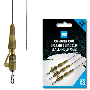 Markenware Nash Ready Tied Unleaded Lead Clip Leader 75cm