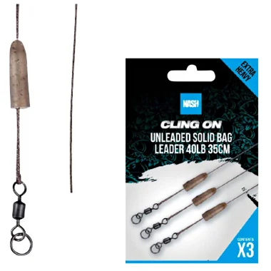 Nash Ready Tied Unleaded Solid Bag Leader 35cm Saisonangebot