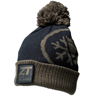 Saisonangebot Nash Zero Tolerance Patch Bobble Hat Unisex (Schwarz/Oliv)