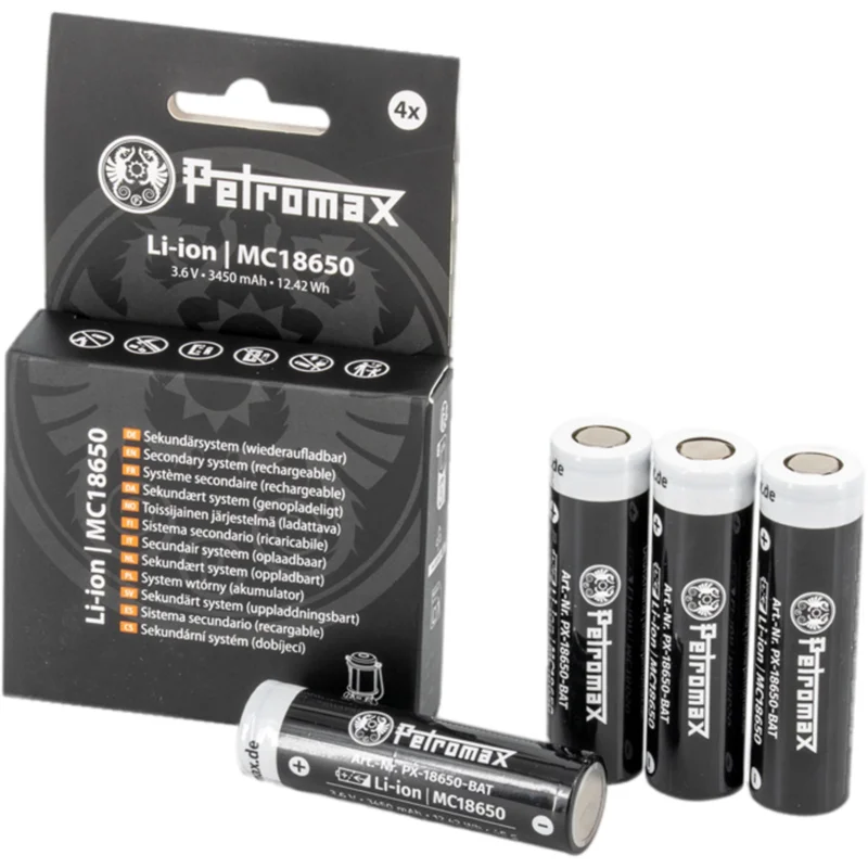 Petromax Akku 18650 für LED Laterne LM500 - 4er Pack Letzte Chance