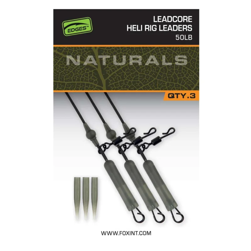 Bestpreis Fox Naturals Leadcore Heli Rig Leaders x 3 Karpfen-Zubehör