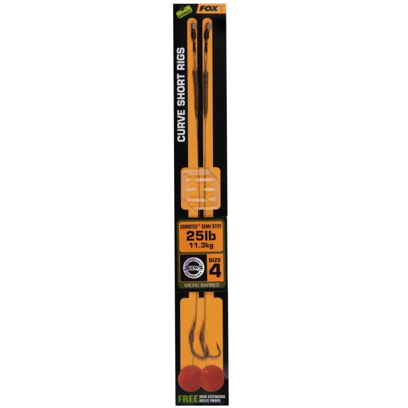 Preisreduziert Fox Edges Curve Short Größe 4 25lb Camotex Semi Stiff 2Stk. Karpfen Rig