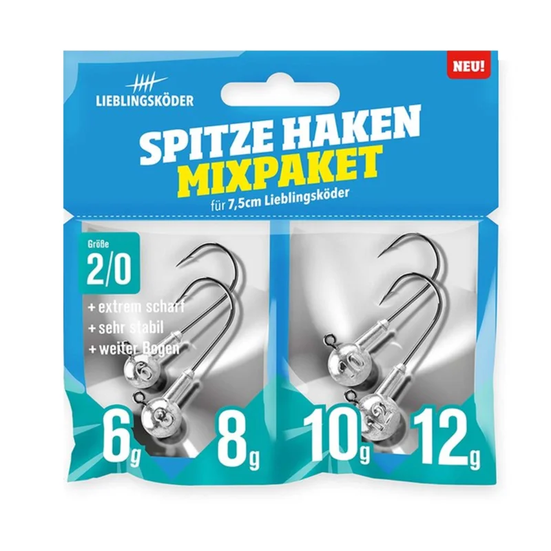 Schnäppchen Lieblingsköder Spitze Haken 2/0 Mixpaket Jigheads