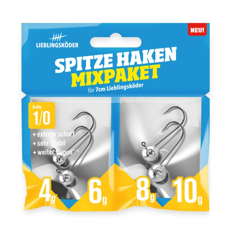 Lieblingsköder Spitze Haken 1/0 Mixpaket Jigheads Mega-Angebot