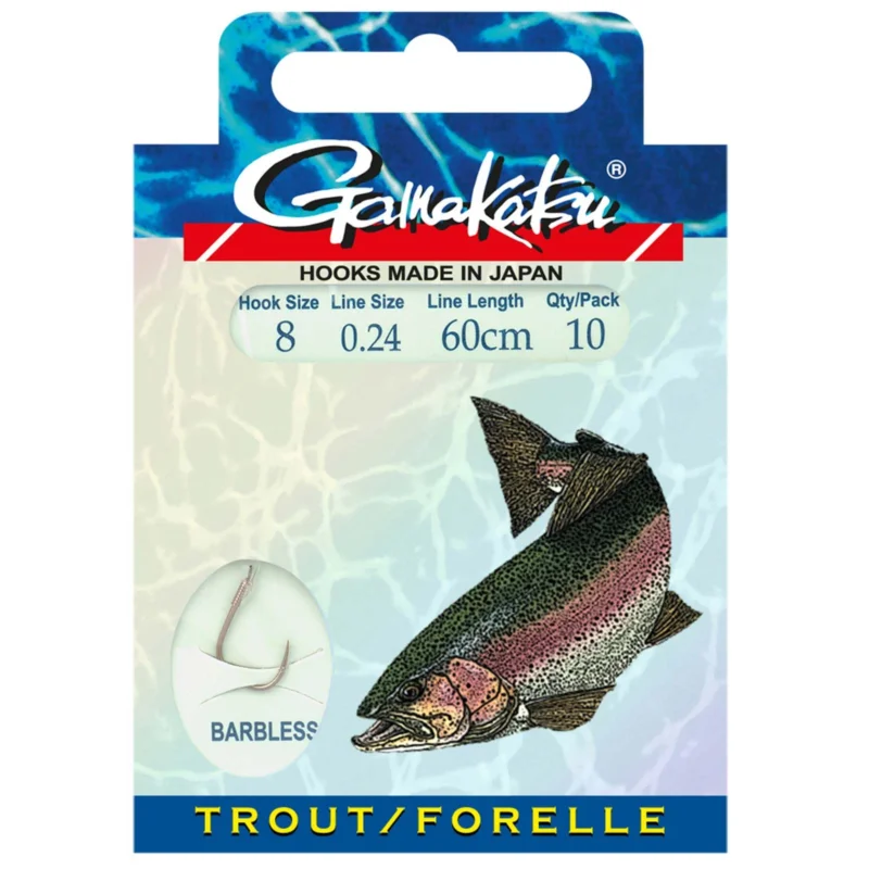 Gamakatsu BKD-3360B Trout Barbless Gr.8 Vorfachhaken ohne Widerhaken Preisreduziert