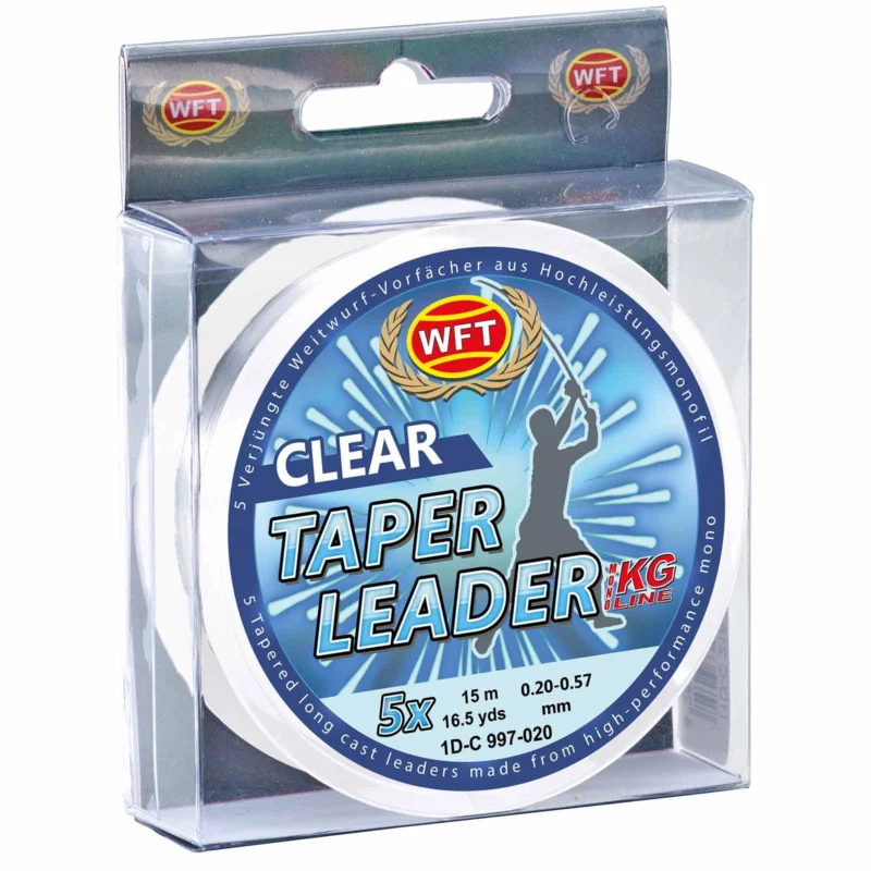 WFT Taper Leader Clear 5x15m - 0,35-0,57mm Schlagschnur Vorfach Bestpreis