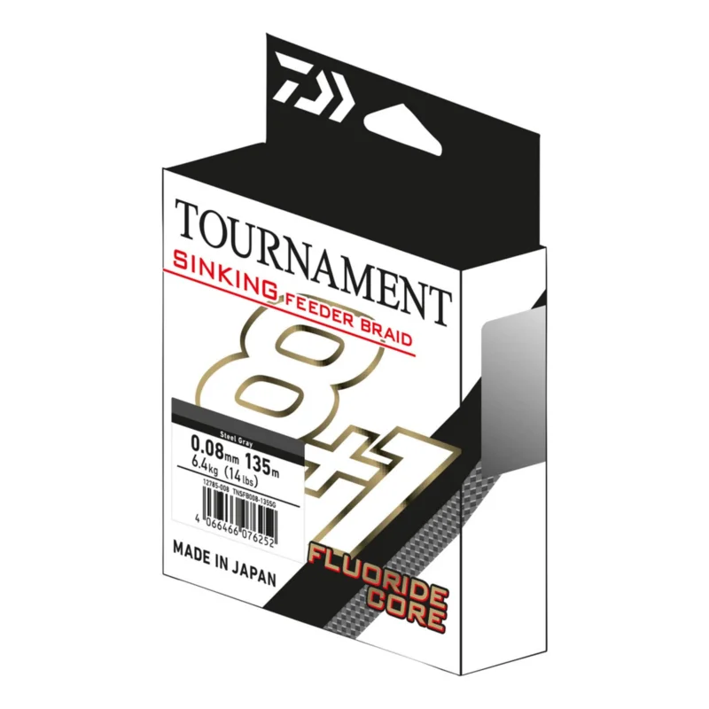 Daiwa TN Feeder Braid sink. 8+1 0.12mm 135m Steel Grey Geflochtene Schnur Rabatt