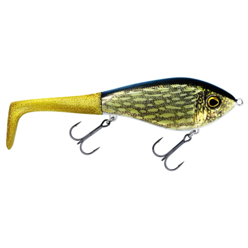 Ausverkauf Westin Swim Tail 12cm 62g Suspending Real Pike 1 Body 2 Tails Hybrid-Wobbler
