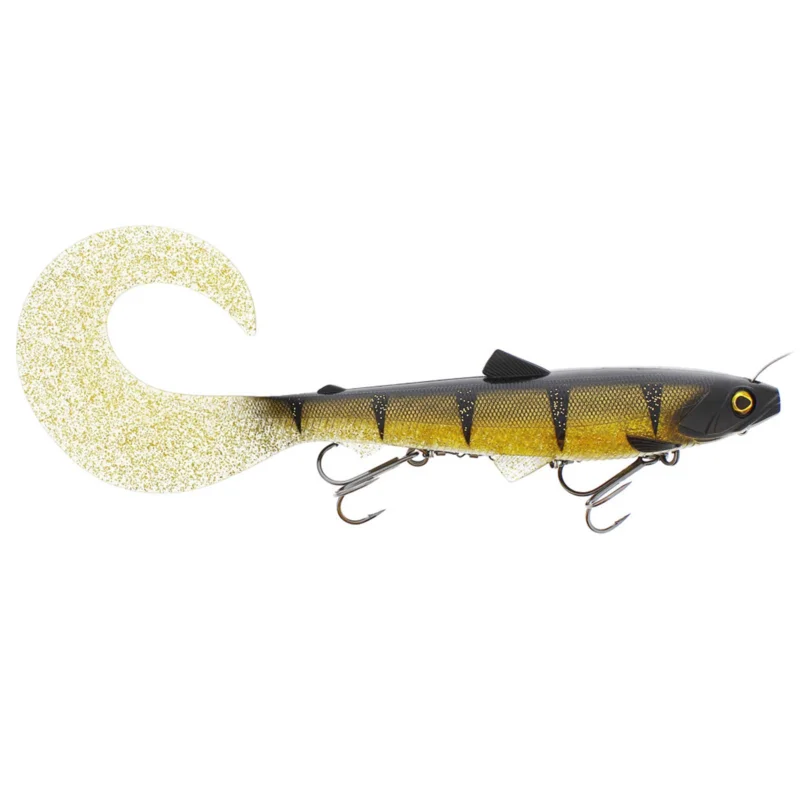 Westin Bullteez Curltail Inline 33cm 230g Sinking Cola Perch Gummifisch montiert Preis Gesenkt