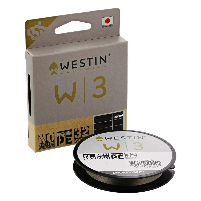 Westin W3 8-Braid Smokey Grey 0,148mm 150m 6,1kg Geflochtene Schnur Sonderangebot