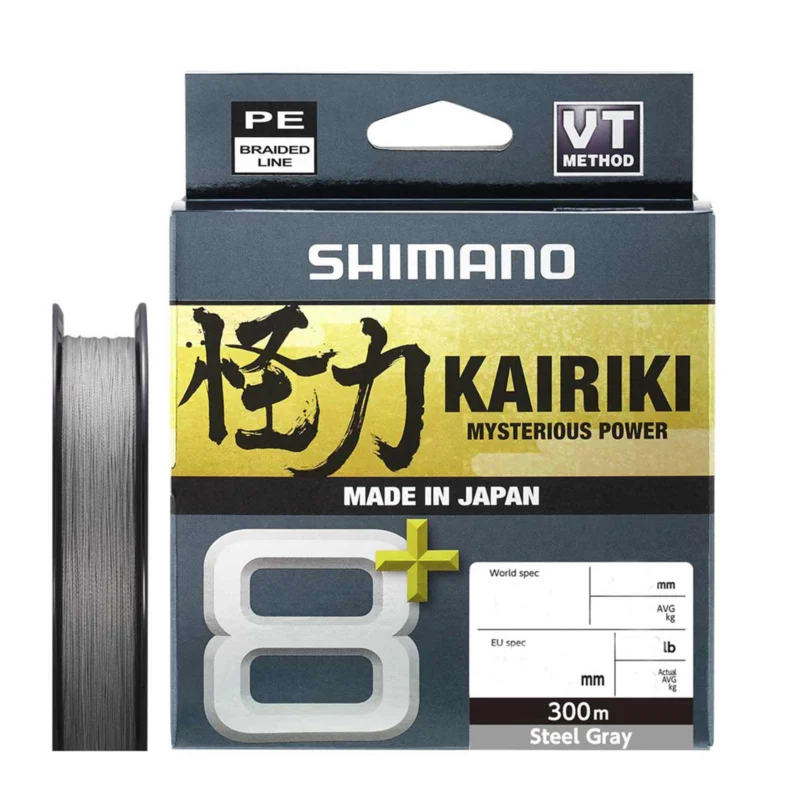 Geprüft Shimano Kairiki 8+ 300m 0.28mm 31,9kg Steel Grey Geflochtene Angelschnur