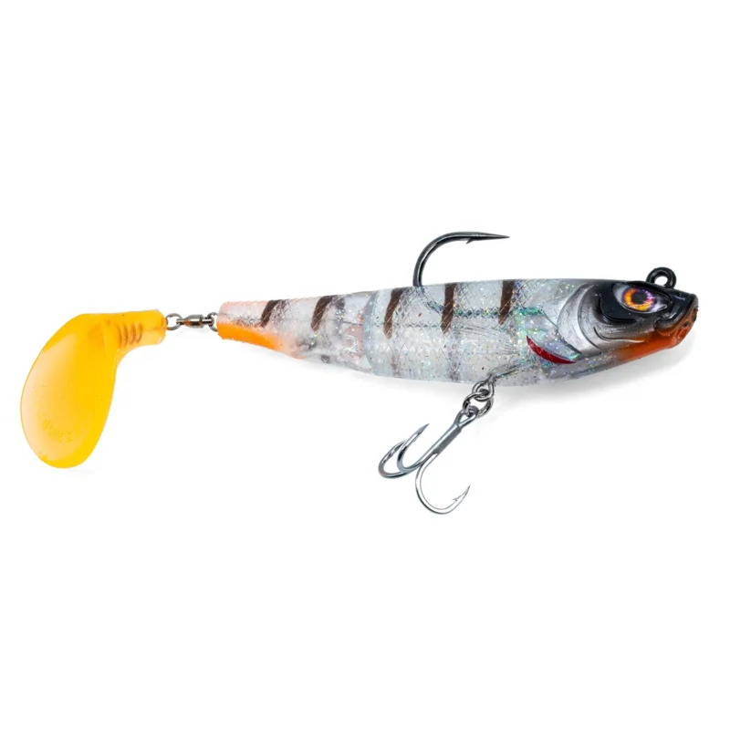 Letzte Chance Chasebaits The Swinger 150 Rigged 15cm Brown Tiger Gummifisch montiert