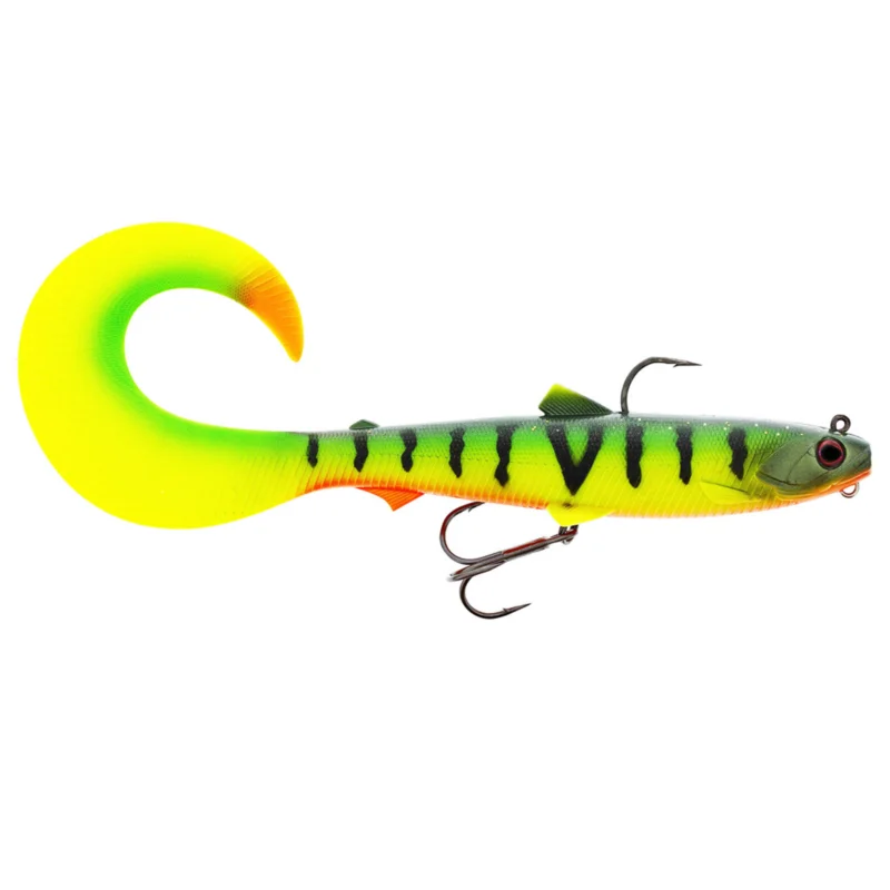 Westin Bullteez Curltail R2F 16cm 35g Sinking Tiger Perch 1Pc Gummifisch Neu