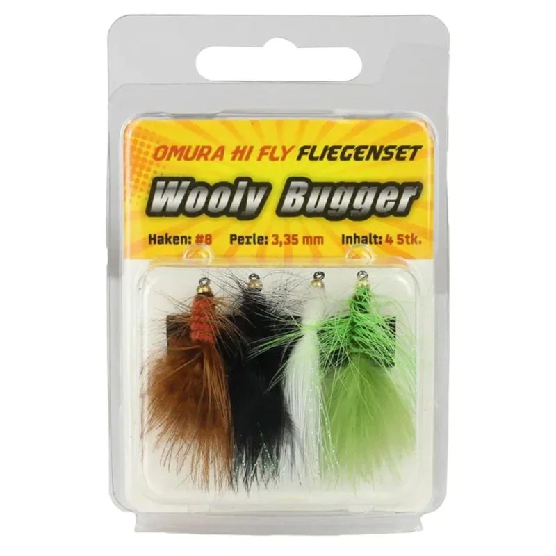FTM Omura Hi-Fly Wooly Bugger#8 Fliegenset Expressversand