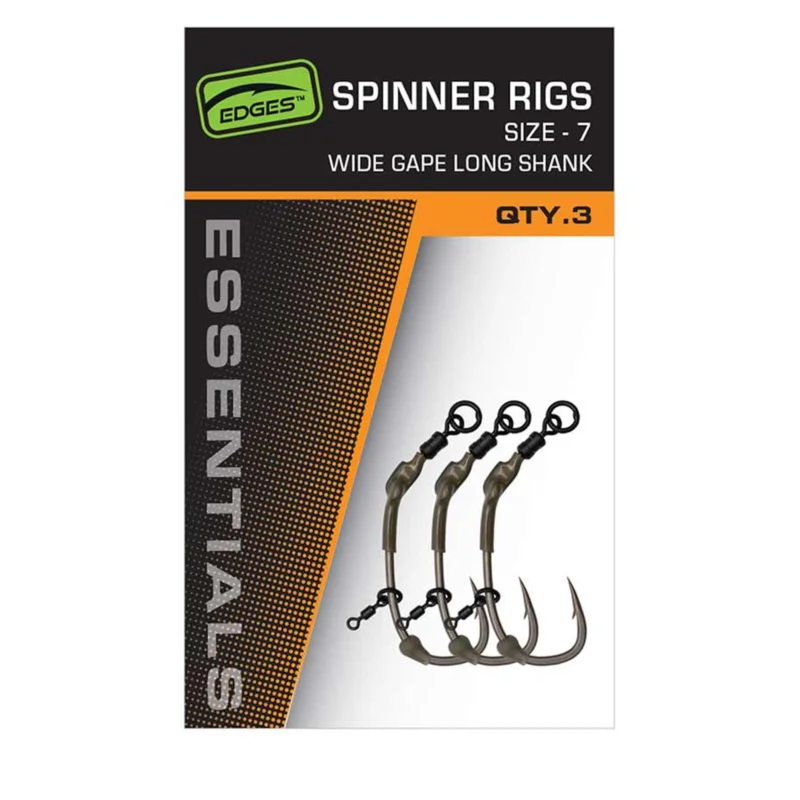 Markenware Fox Edges Spinner Rig Size 7 3pcs Vorgebundenes Karpfenrig