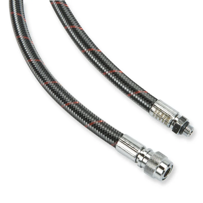 Miflex Inflatorschlauch - carbon rot gestreift- 56 bis 90 cm Schneller Versand