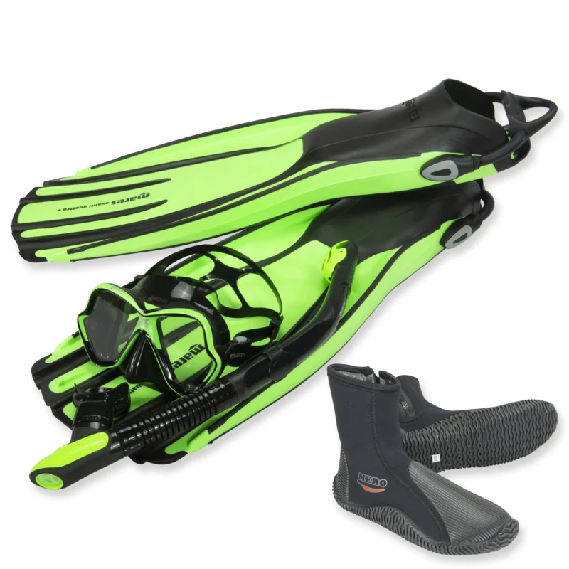 Mares Tauchset Quattro plus - mit Trockenschnorchel, schwarz lime Knallerangebot