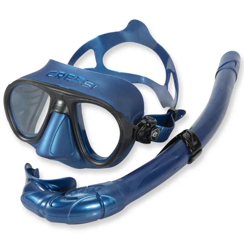 Cressi Freitauchset Calibro - blaues Silikon mit Schnorchel Abverkauf