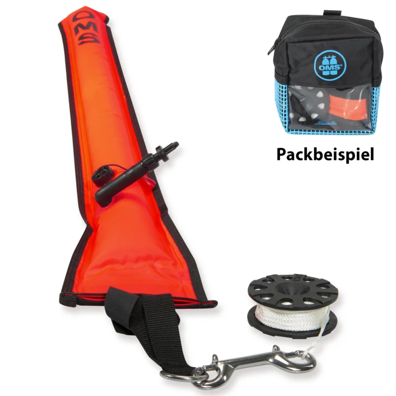 Solange Der Vorrat Reicht OMS Safety Sparset 3.3 - mit Boje, Tasche und 23 m Mini Reel - Miami Blau