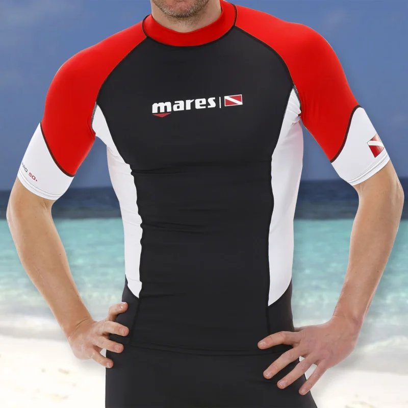Mares DC Rash Guard Shirt kurzam für Herren - UPF50+ Echt