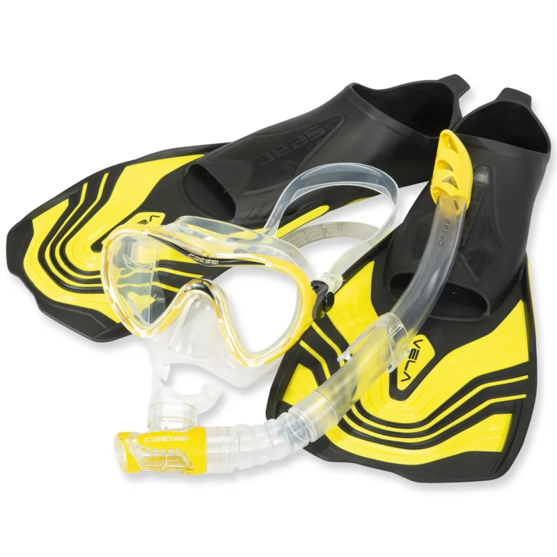 Schnorchelset Kingston gelb - mit Ventilschnorchel und Kurzflosse Rabatt