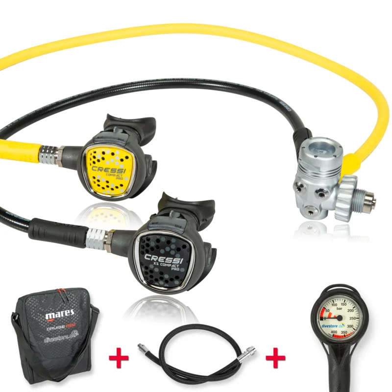 Abverkauf Cressi T10 SC Cromo Compact Pro Komfort Sparset - geprüft und montiert