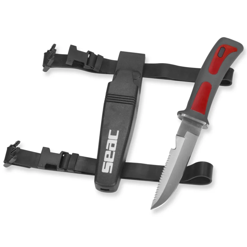 Seac Bat Tauchmesser mit Leinencutter - rot Preiswert