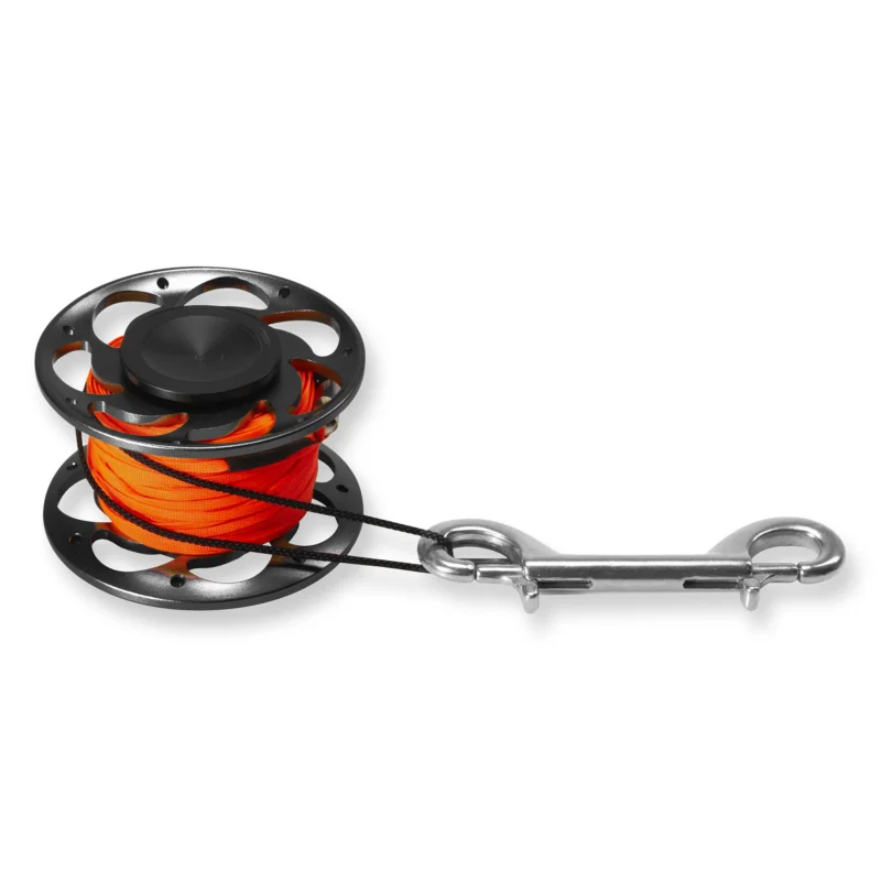 Letzte Chance Riff Alu-Spool schwarz - 30 Meter mit Doppelkarabiner
