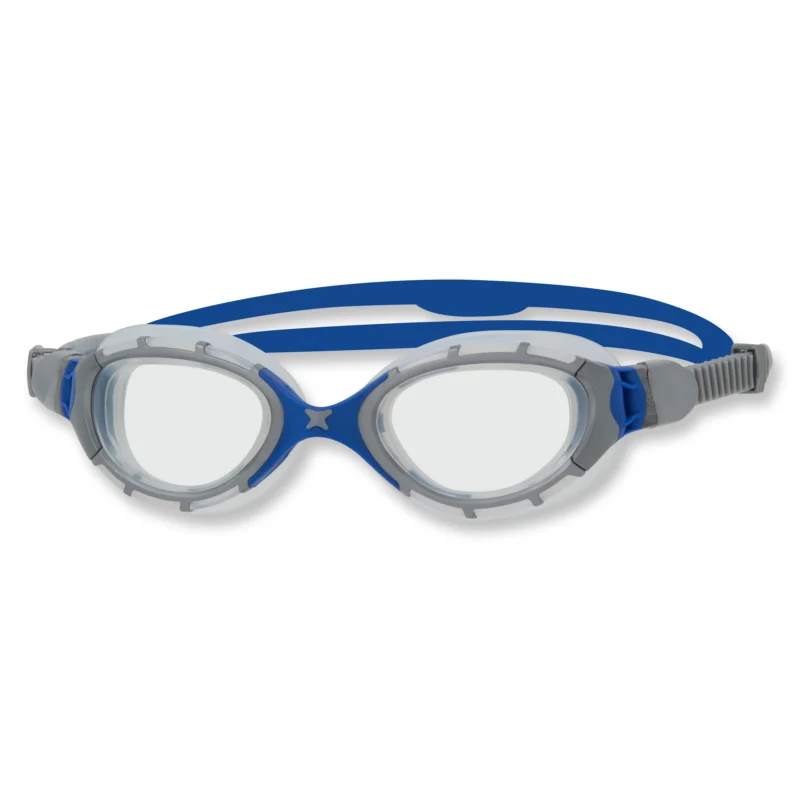 Zoggs Schwimmbrille Predator Flex Small Fit, grey blue clear Begrenztes Angebot