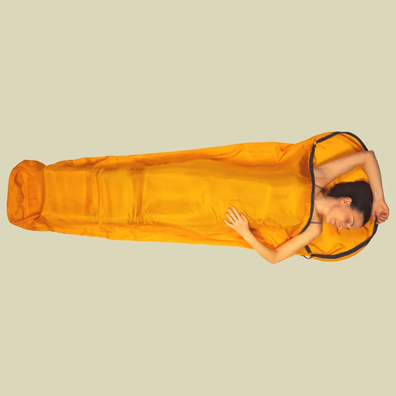 Saisonangebot ExpedSleepwell Silk Mummy Liner Größe 195 x 79 cm Farbe butterscotch