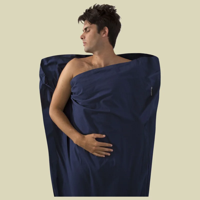 Markenprodukt Sea to SummitPremium Cotton Travel Liner - Mummy Länge 185 cm Farbe navy blue