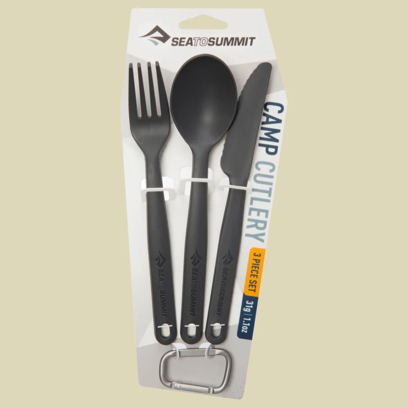 Direktkauf Sea to SummitCamp Cutlery Spoon, Fork & Knife Set Farbe charcoal
