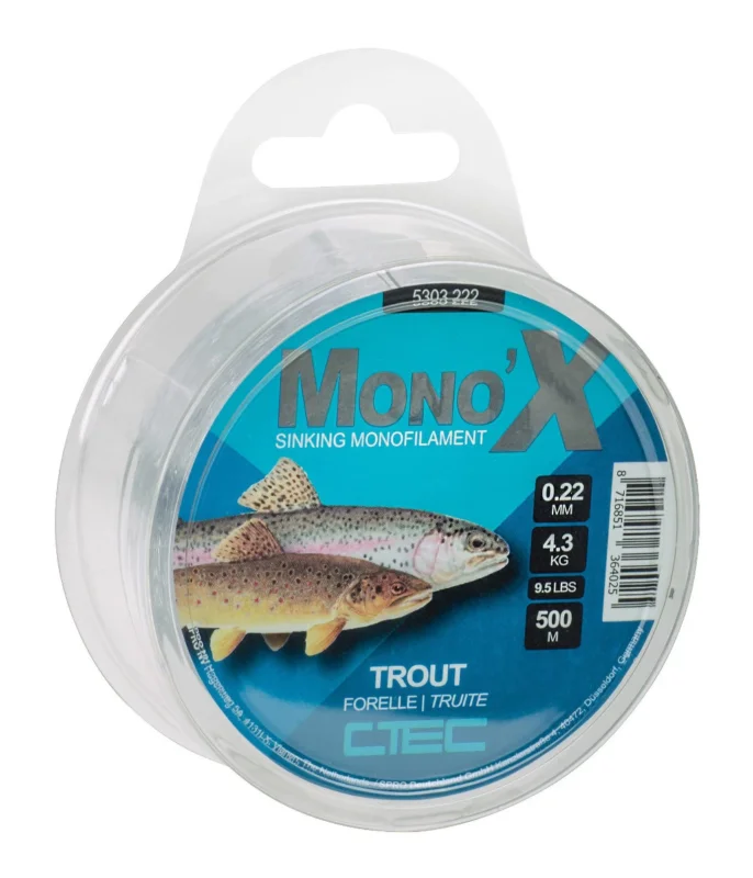 C-Tec Mono'X Trout 500m Clear 0,20mm Nur Heute