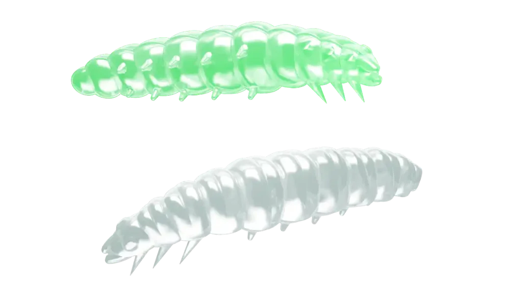 Libra Lures Larva 30 Knoblauch 3cm 000 - glow uv green Schnäppchen