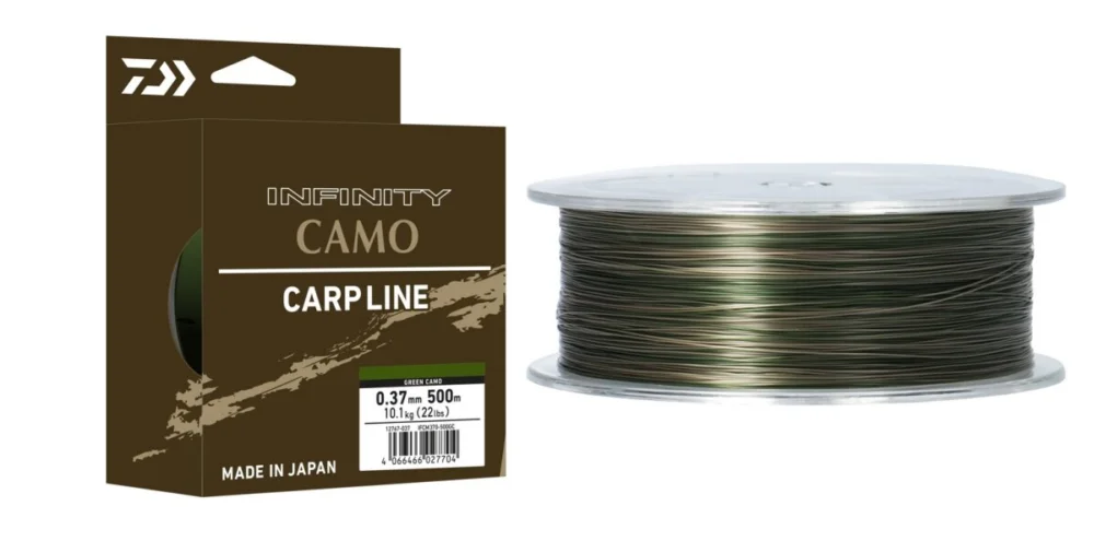 Daiwa Infinity Camo Carpline 0,37mm / 10,1kg / 500m Green Camo Karpfenschnur Markenprodukt