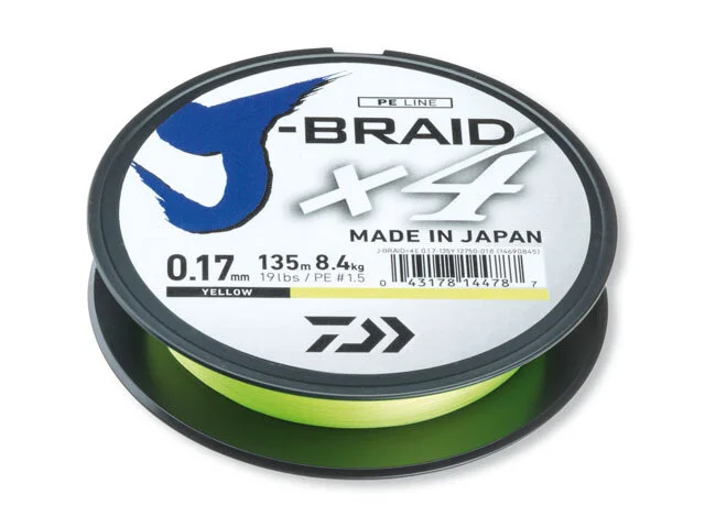 Daiwa J-Braid X4E 0.19mm-135m yellow Preisreduziert