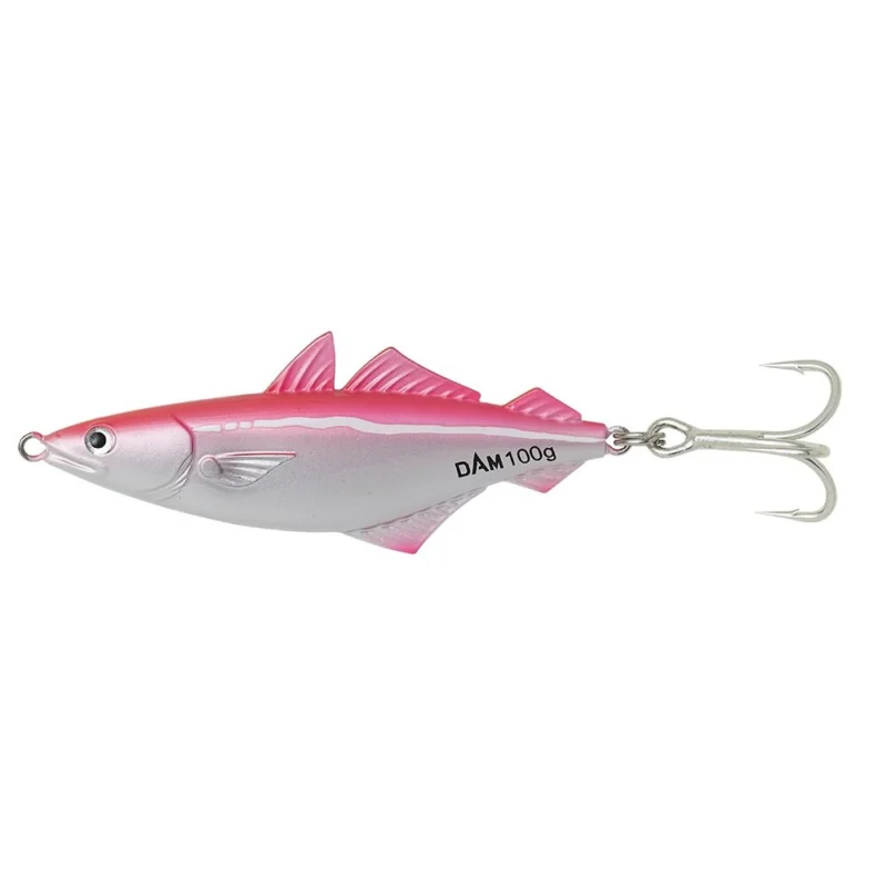 DAM Salt-X Coal Fish Pilk 10cm 100g Sinking Pink UV Sale Salzwasserköder Schnäppchen