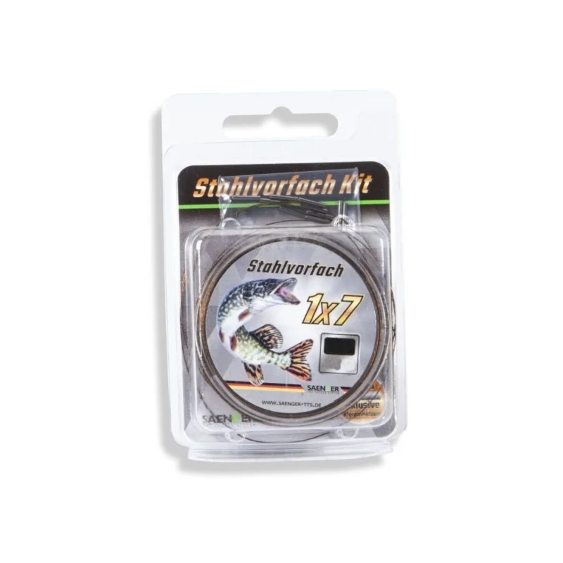 Nur Heute SÄNGER 1x7 Stahlvorfach Kit 10m 18kg Stahl-Vorfach Raubfischangeln Hechtfischen