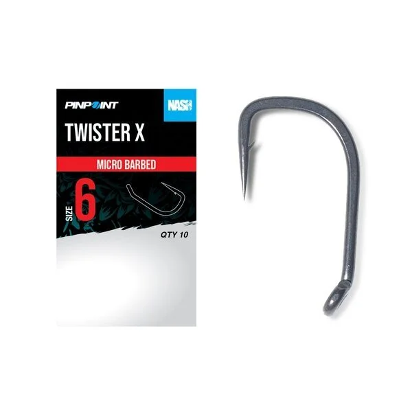 Mega-Angebot Nash Twister X Size 2 Karpfenhaken 10 Stück Micro Barbed