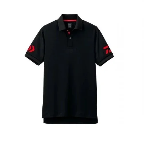 Daiwa DE-7906 Black X Red Gr. 4XL Polo Shirt Angelshirt XXXXL Polohemd Kracherpreis